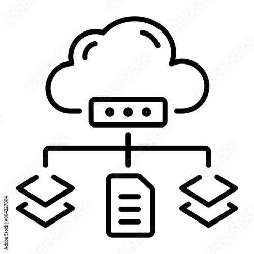 Premium outline icon of cloud data 