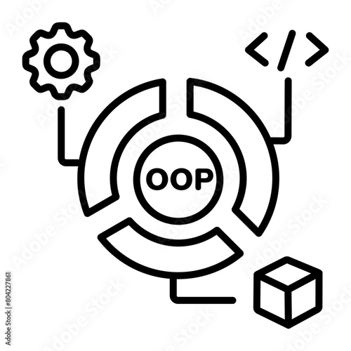Get this line icon of oop diagram 