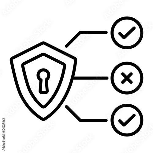 Easy to edit line icon of security testing 