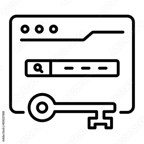 An appealing line icon of seo keywords 