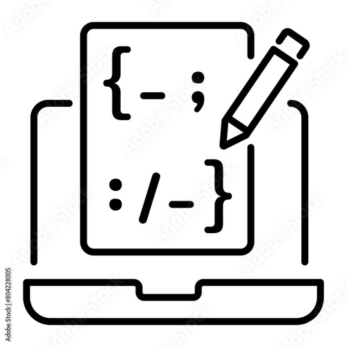 Get this line icon of write code 