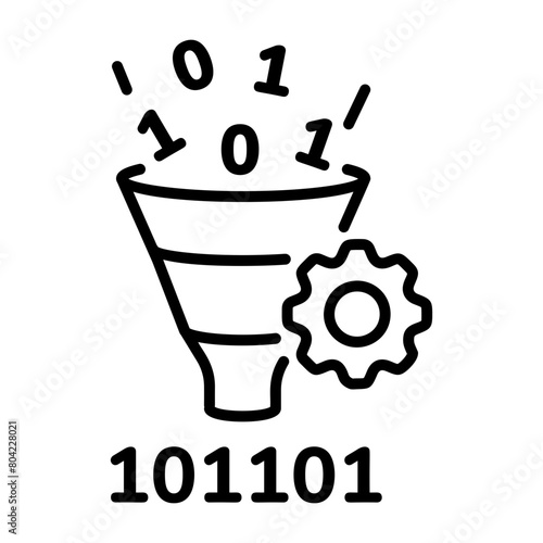 A customizable line icon of code assembler 
