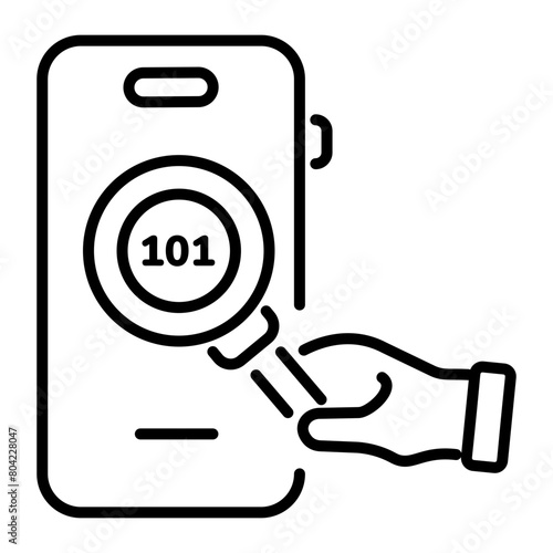 An editable line icon of app testing 