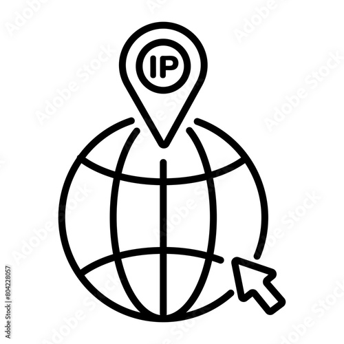 Get this outline icon of internet protocol 