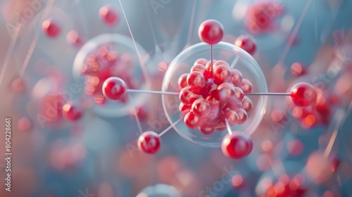 Nuclear power  nuclear reaction or nuclear energy. Concept image of a nuclear atomic model. 3D illustration