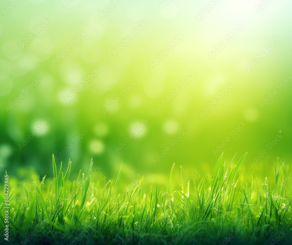 Fresh Spring Green Grass with Morning Dew and Sunlight Bokeh Background Fresh Spring Green Grass with Morning Dew and Sunlight Bokeh Background