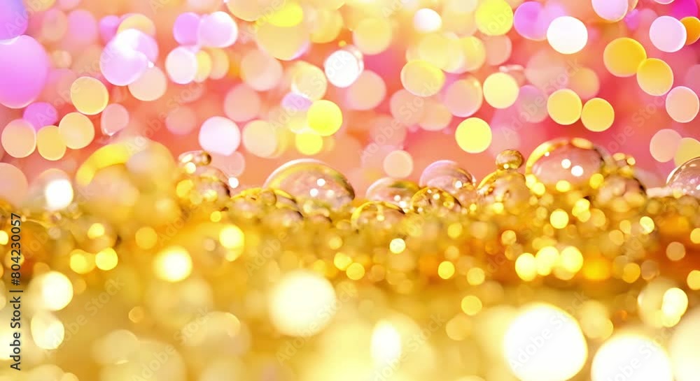Macro Shot of Golden Oil Bubbles in Water: Cosmetic Beauty Product Texture. Concept Macro Photography, Beauty Products, Textures, Oil Bubbles, Water Reflections Macro Shot of Golden Oil Bubbles in Water: Cosmetic Beauty Product Texture. Concept Macro Photography, Beauty Products, Textures, Oil Bubbles, Water Reflections