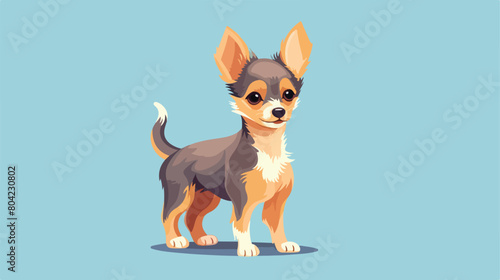 cute Dog tiny small wild animal Isolated on colored background
