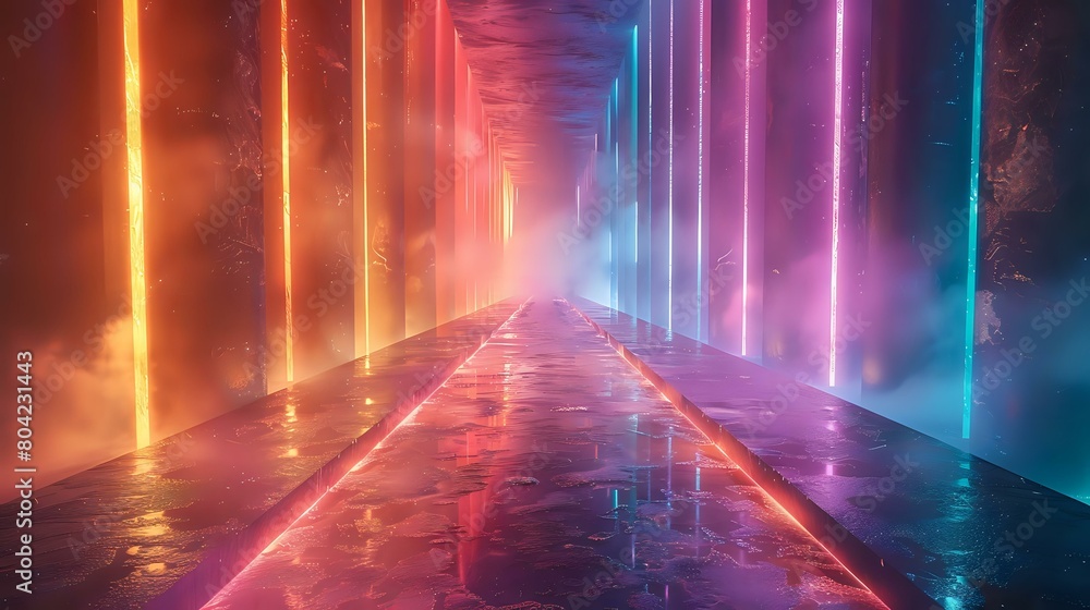 Neon Vortex: Vibrant Colors in a Futuristic Prism