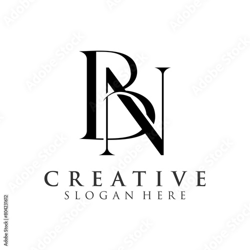 Obraz na płótnie Modern Creative BN Logo Design. icon initial Based Monogram and Letters in Luxury vector. w salonie