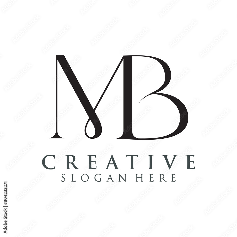 Modern Creative MB Logo Design. icon initial Based Monogram and Letters in Luxury vector.