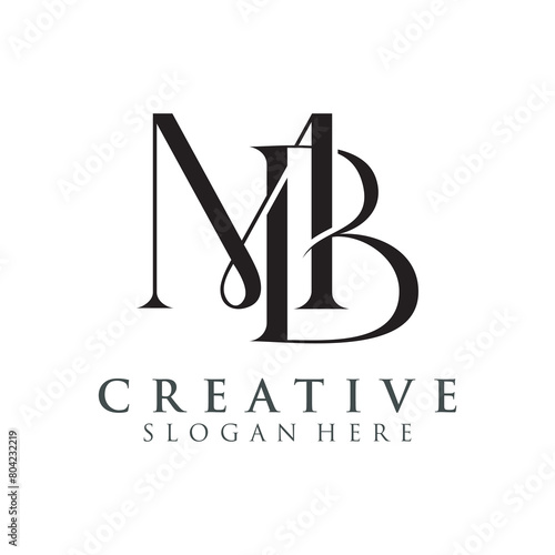 Modern Creative MB Logo Design. icon initial Based Monogram and Letters in Luxury vector.