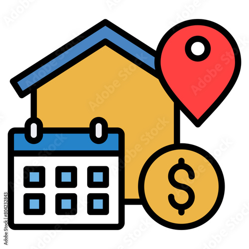 Venue Booking  Icon Element For Design