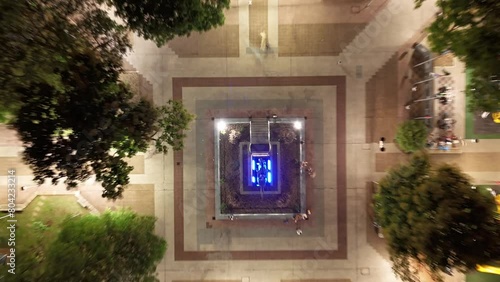 Aerial Night Hyperlapse of Plaza San Martin de Posadas, Misiones, Argentina photo