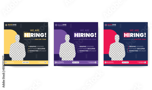 We are hiring job vacancy social media post banner design template