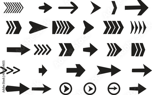A new style black & white arrow symbol set.