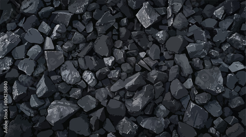 Black char coal as background Vector illustration. Vector photo