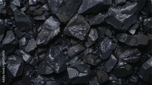 Black char coal as background Vector illustration. Vector