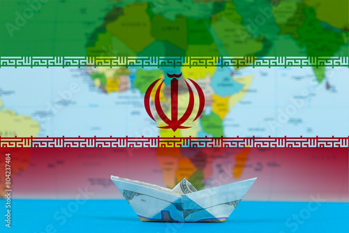 Sea transport of Iran concept, international transportation trade or imports, bulk carrier or ships 