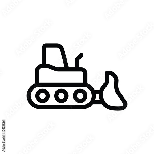 Bulldozer vector icon