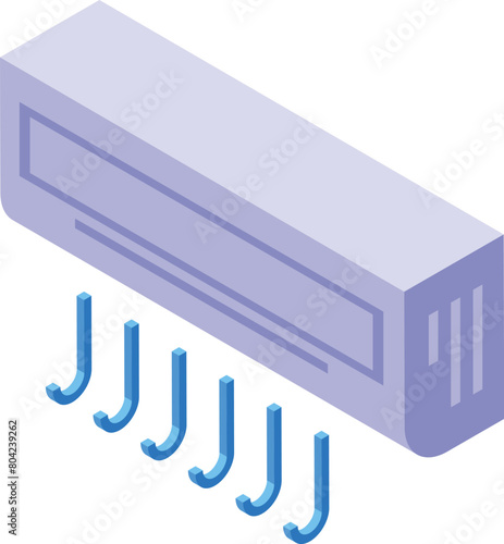 Conditioner icon isometric vector. Temperature control. Fresh air