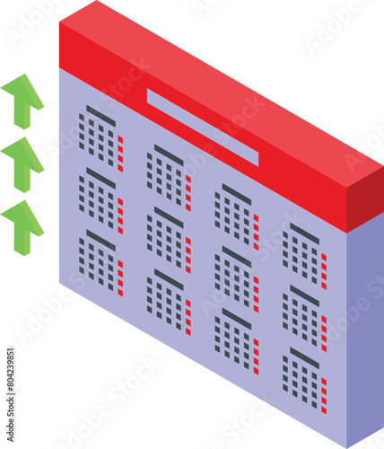 Wall Calendar icon isometric vector. Business planning, Working glider