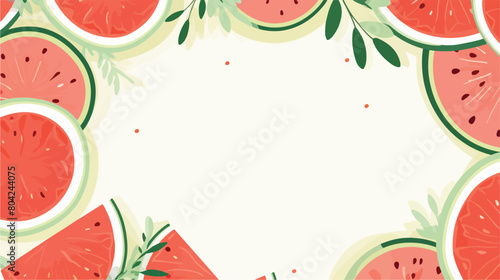 Composition with sweet cut melons on white backgrou