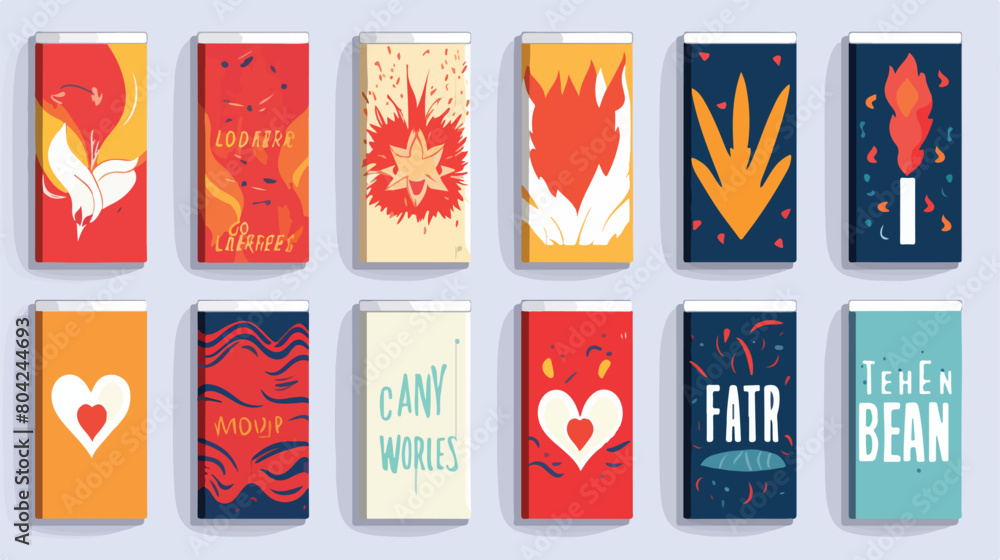 concept set of pack of cigarettes with different in