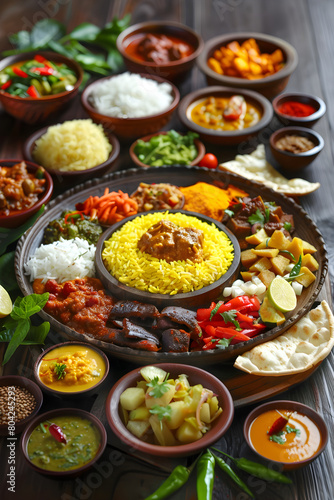 Authentic Sri Lankan Rice and Curry Platter Display - A Visual and Culinary Feast