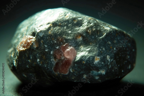 Rastsvetaevite is a rare precious natural stone on a black background. AI generated. Header banner mockup with space.