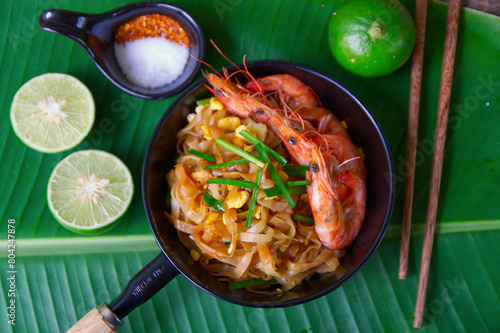 Pad Thai with fresh shrimp,Thai food 