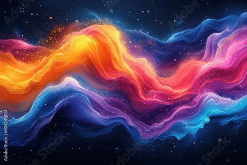 Energetic Abstract Expressionism Vector Background with Colorful Splashes and Dark Blue Tones