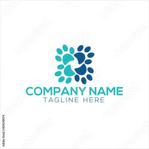 logo pet shop animal care veterinary channel circle dog cat rabbit parrot
