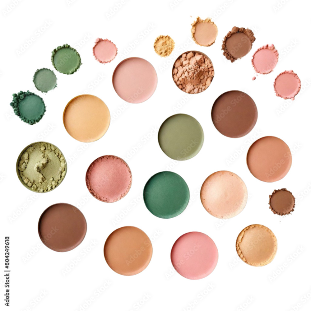 Eyeshadows palette on Isolated transparent background png. generated with AI Eyeshadows palette on Isolated transparent background png. generated with AI