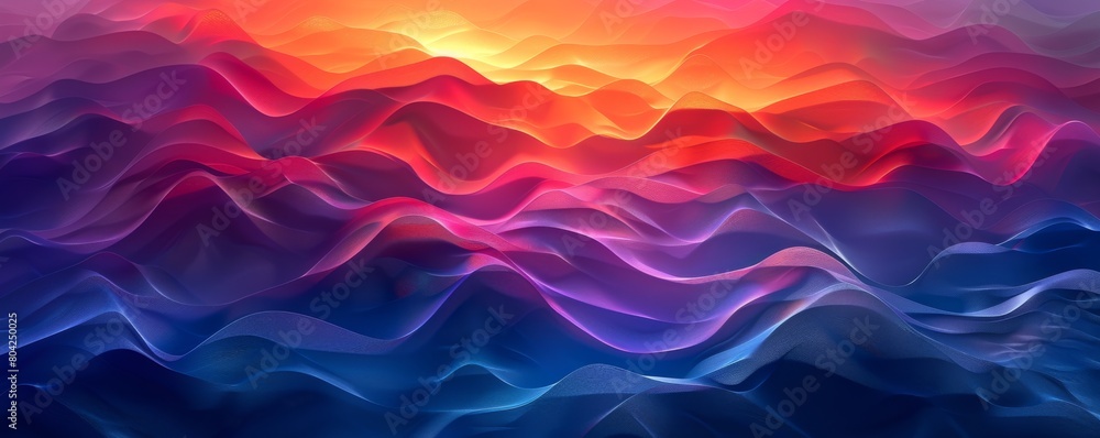 Fototapeta premium Abstract background with red, blue and orange waves. 