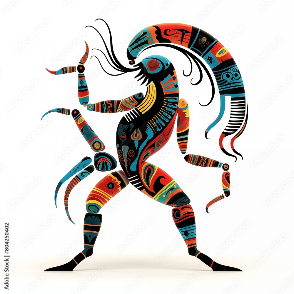Illustration of Kokopelli on a White Background Illustration of Kokopelli on a White Background