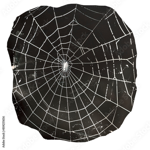 Monochrome vintage photo of halloween spiderweb cut out image