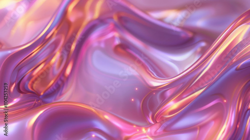 This vibrant background features a flowing holographic pattern with a glass morphism design, exhibiting a smooth, wavy texture with iridescent colors creating a visually captivating 3d effect