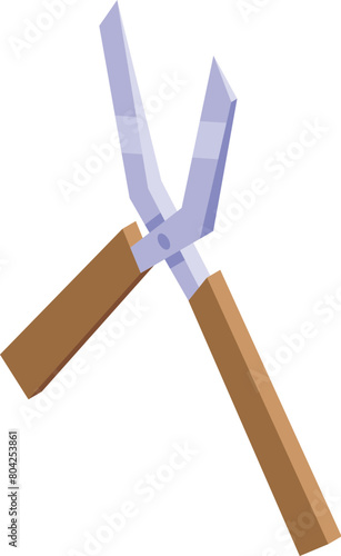 Gardening scissors icon isometric vector. Work equipment. Plant tool