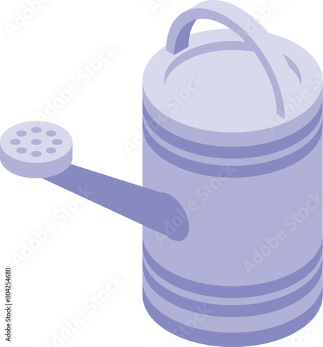 Steel watering can icon isometric vector. Gardening equipment. Agriculture tool