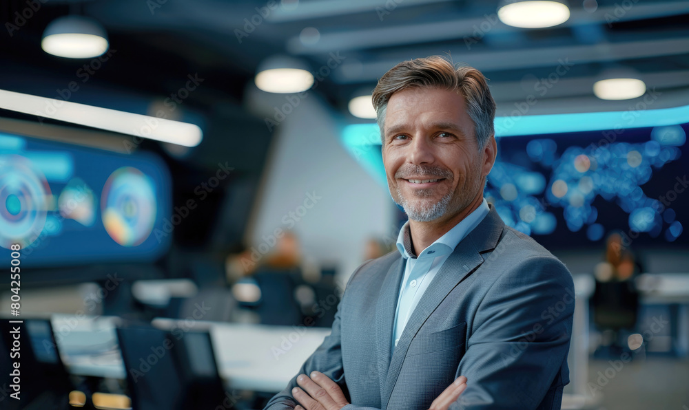 A male smiling professional in an elegant suit A male smiling professional in an elegant suit