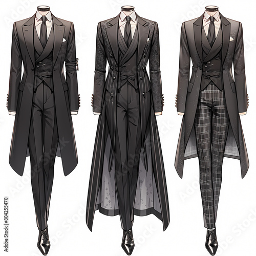 Elegant Anime-Inspired Semi-Formal Suits Perfect for a Cool Collezione photo