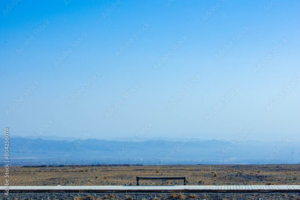 Baiyin City, Gansu Province - Wind turbines and Gobi Desert