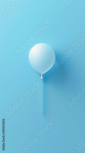 Serene blue backdrop with a single floating balloon, a symbol of freedom from addiction