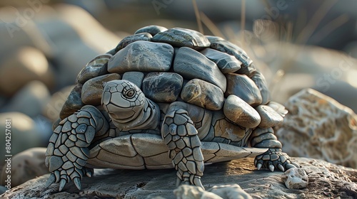 turtle made of stones.