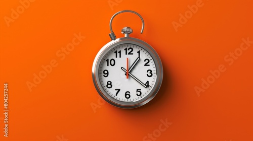 Vintage stopwatch on a vivid orange backdrop, a metaphor for stopping smoking immediately
