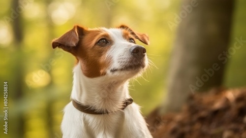 Studio Portrait of Jack Russell Terrier dog.