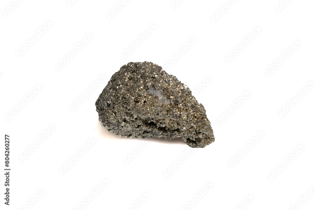 Fototapeta premium natural pyrite rough gem stone on the white background