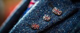 Glittering flag pins to adorn lapels , professional photography and light