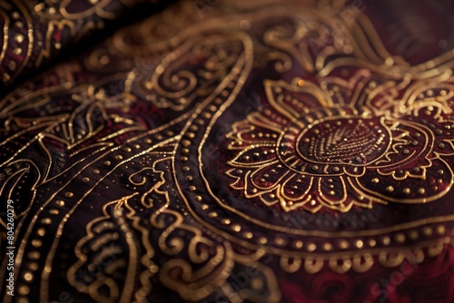 A refined template with intricate henna-inspired designs in rich burgundy and gold.